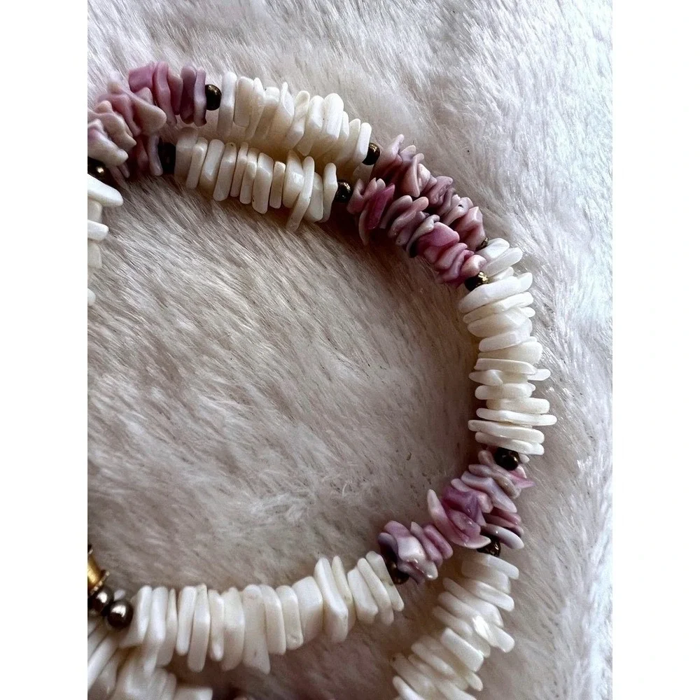 Purple‎ Shell Choker Necklace 16